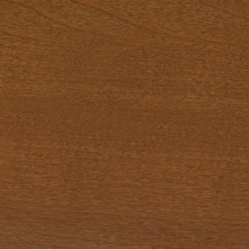 Medium-brown stained wood panel (horizontal grain) — filling the frame and showing subtle texture — lying flat under even, neutral indoor lighting, resembling a tabletop or cabinet face.