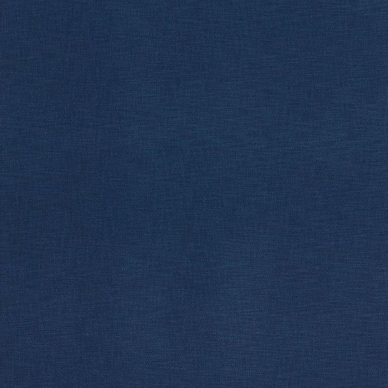 Navy-blue woven fabric swatch, tightly woven linen-like texture with subtle horizontal and vertical threads; lying flat, evenly lit, filling the frame as a textile background with no other objects.