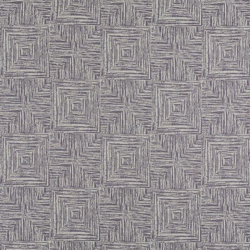 Textured wallpaper—gray-beige, repeating concentric-square and diagonal-striped tile motif—covers a flat surface, creating a subtle geometric, tactile pattern under neutral, even lighting.