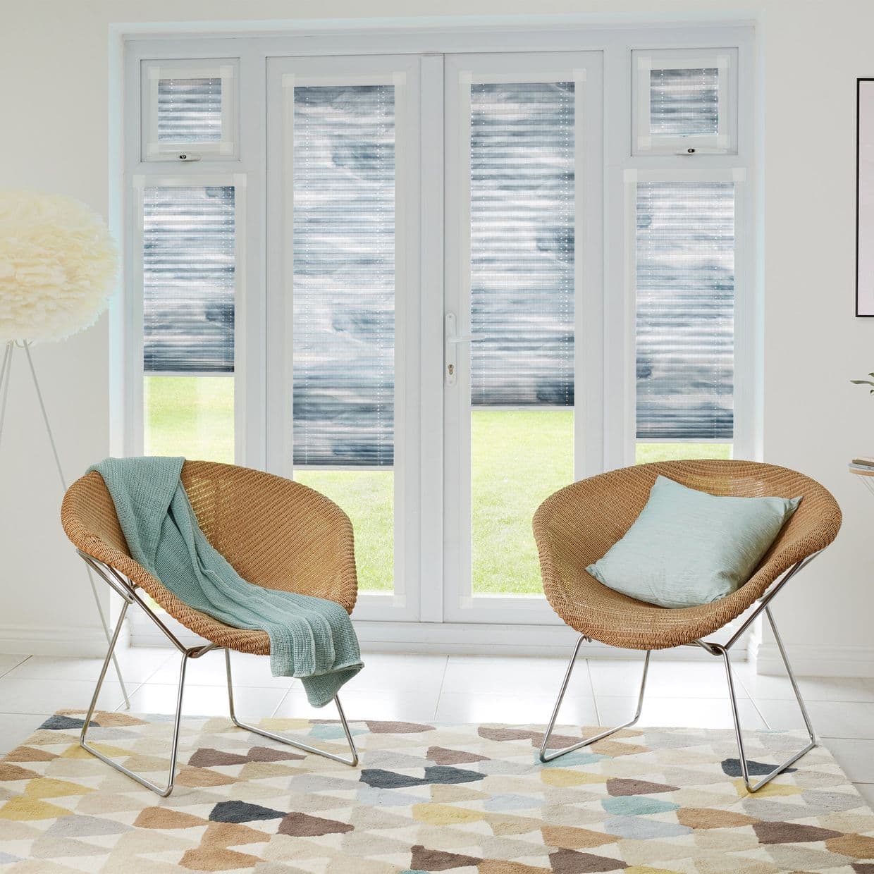 Ripple Blue Perfect fit Pleated blind