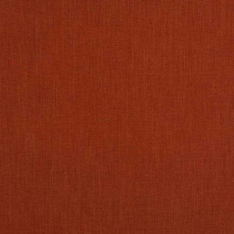 Rust-colored woven fabric panel covering the surface, lying flat and evenly lit, showing subtle crosshatch texture and uniform color across a plain backdrop.