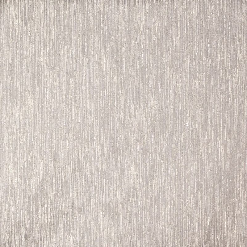 Beige, vertical-striped textured wallpaper covering a wall, with subtle metallic flecks and fine vertical striations; soft diffuse lighting emphasizes the grain in a close-up, featureless interior surface.