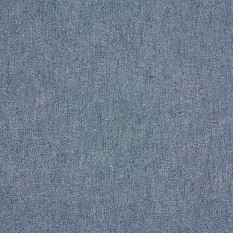 Light-blue woven fabric with fine vertical grain — lying flat and showing subtle tonal variations — uniform, close-up textile surface with even lighting and no visible seams or objects.