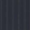 Dark navy wallpaper with evenly spaced thin cream vertical pinstripes; lying flat as a swatch, evenly lit, showing no surrounding room, furniture, or visible view.