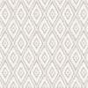 Patterned wallpaper: overlapping stepped diamonds in light beige and off-white — repeating across a flat surface — even, neutral lighting with no additional room features visible.