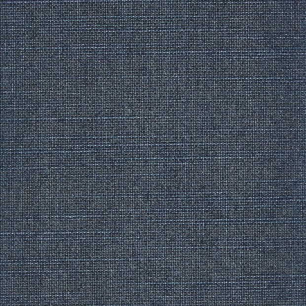Blue-grey woven fabric, tight crosshatch weave with lighter-blue flecks, lying flat and evenly lit in a close-up view of a textile swatch.