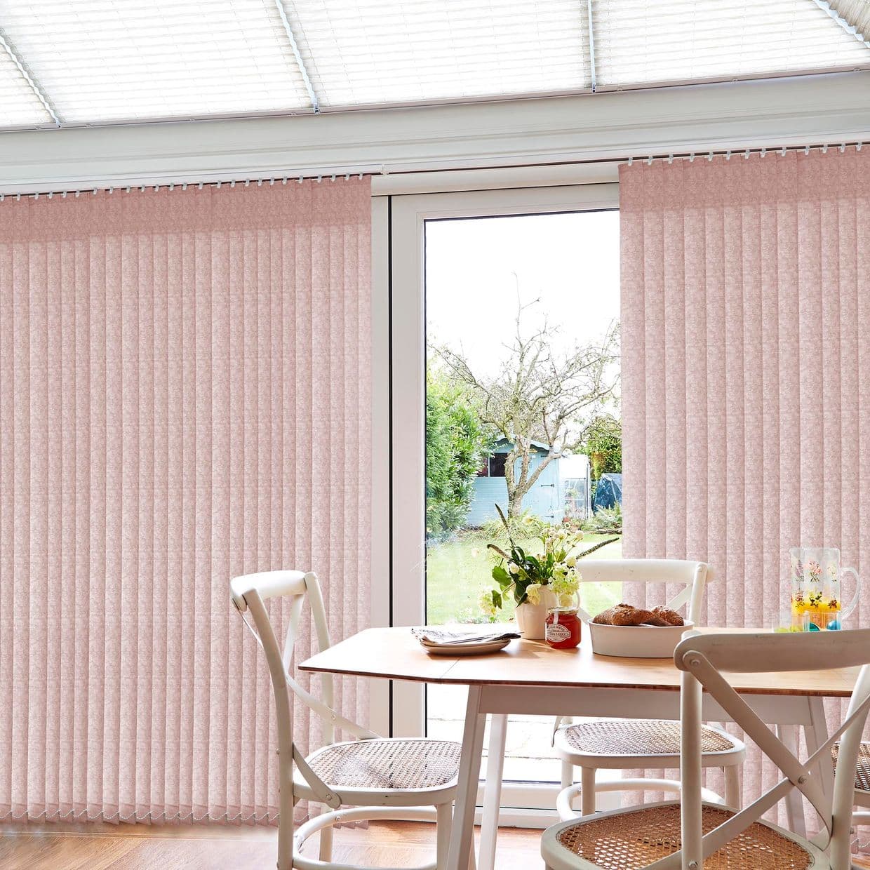 Valerie Pink Conservatory Vertical Blind