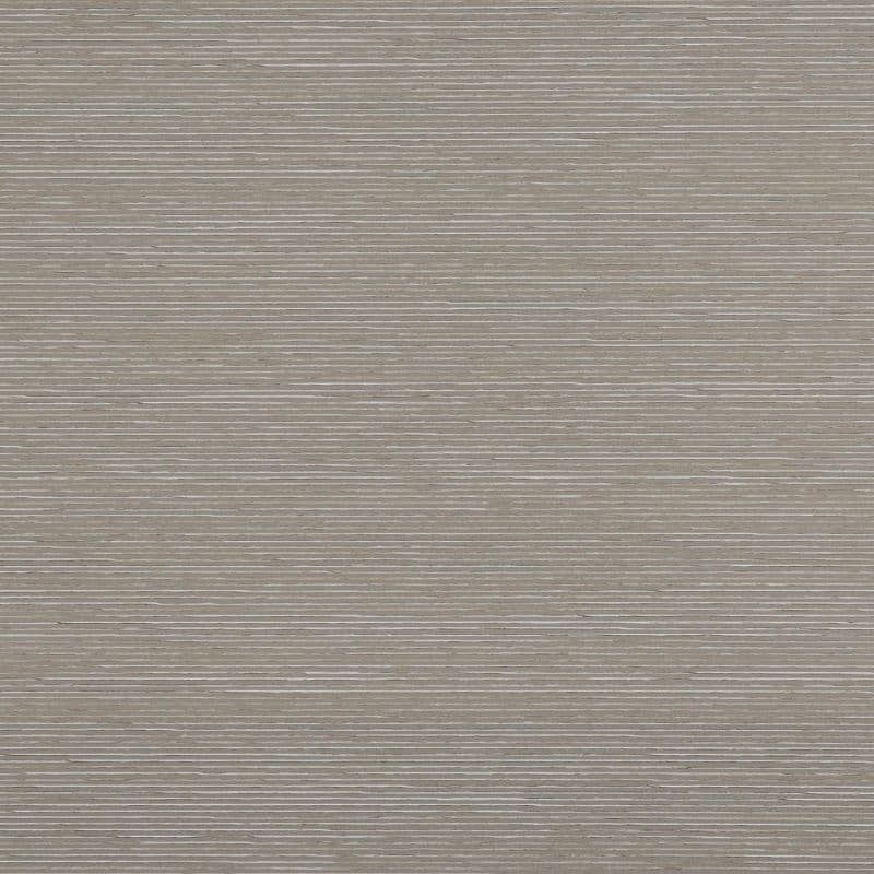 Woven horizontal-striped wallcovering: taupe-gray textured wallpaper with thin irregular cream lines running across, covering the full frame and evenly lit, suggesting a neutral interior wall.